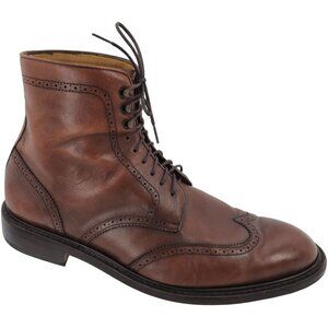 Jack Erwin Handmade Brown Leather Combat Boots Mens 12 Ankle Casual Dress Shoes